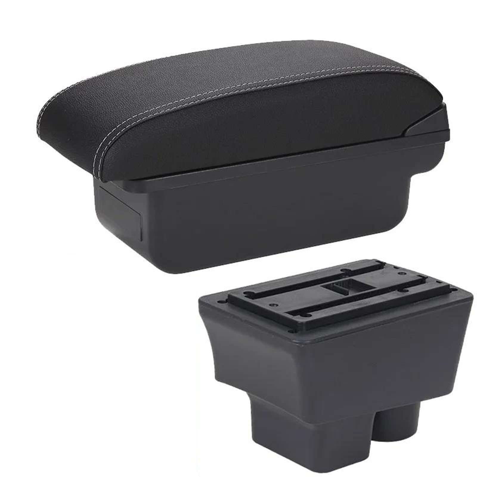 NOHEEU Car Armrest Box Retrofit Parts Storage Interior Accessories For Fabia II 2008-2014(C3 Black white NO USB)