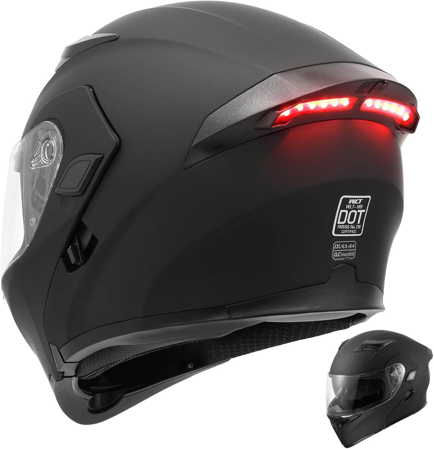 DOT Modular Motorcycle Full Face Helmet Flip-Up Dual Visor