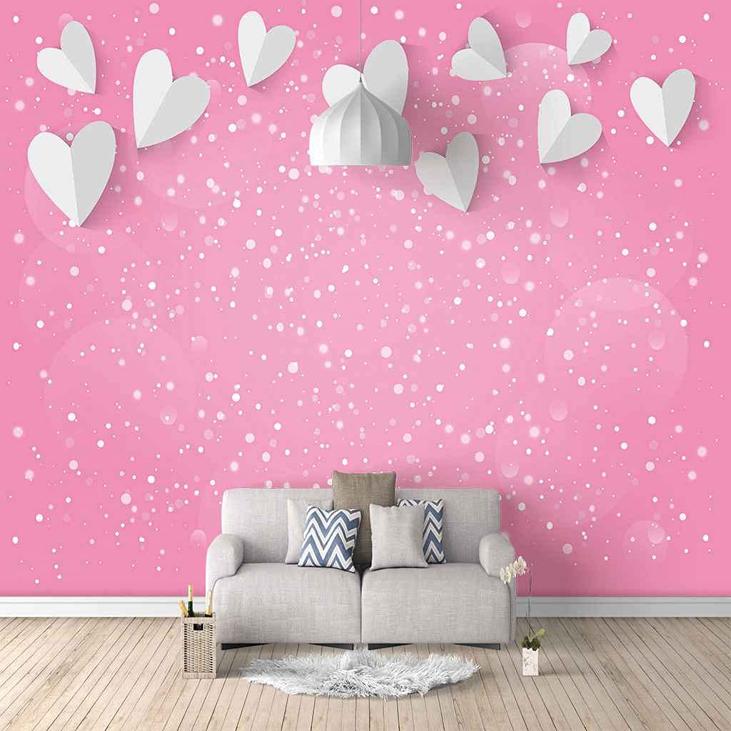 Papier Peint Fond D'Amour Rose pour Salon et Ambiance Chambre