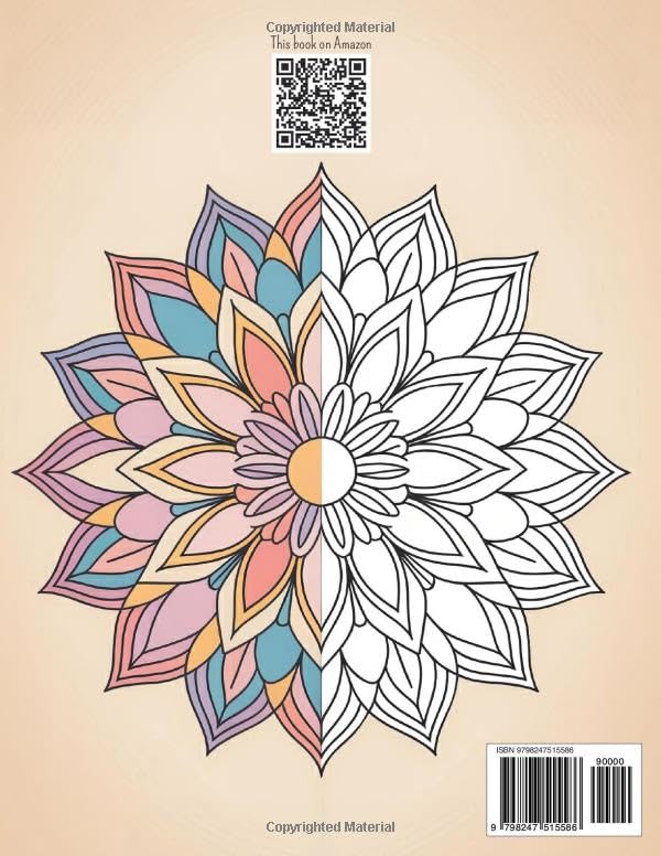 Image of Relaxing Mandalas Coloring Book for Adults: Beautiful Easy to Medium Mandala Designs for Stress Relief and Mindful Coloring: Single-Sided Mandalas ... Pages to Help Prevent Marker Bleed-Through