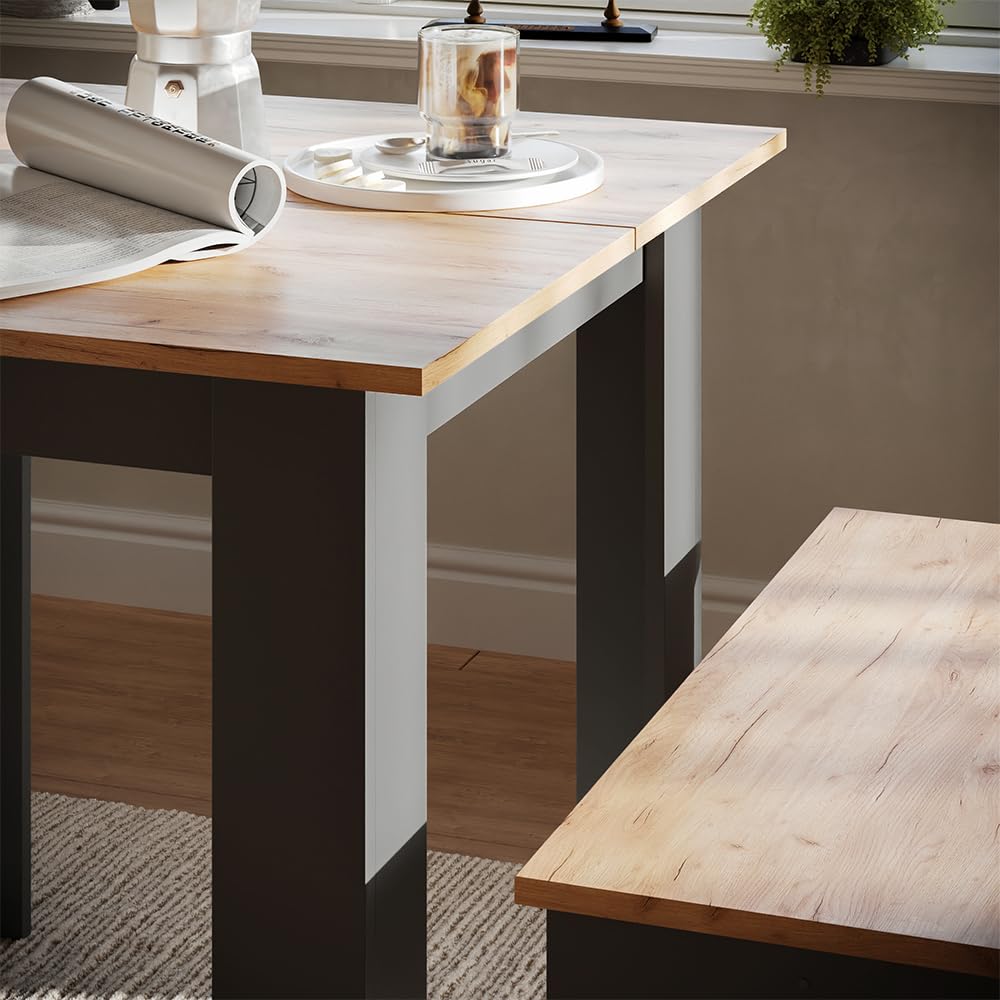 Vicco Set di tavoli da pranzo Sentio, Antracite/Rovere dorato, 80 x 80 cm