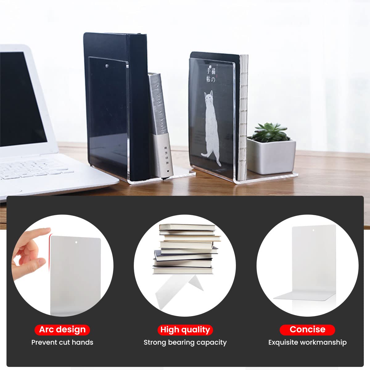 Dossier Serre-Livres Transparent Dossier Serre-Livres Acrylique Pour Accessoires De Bureau