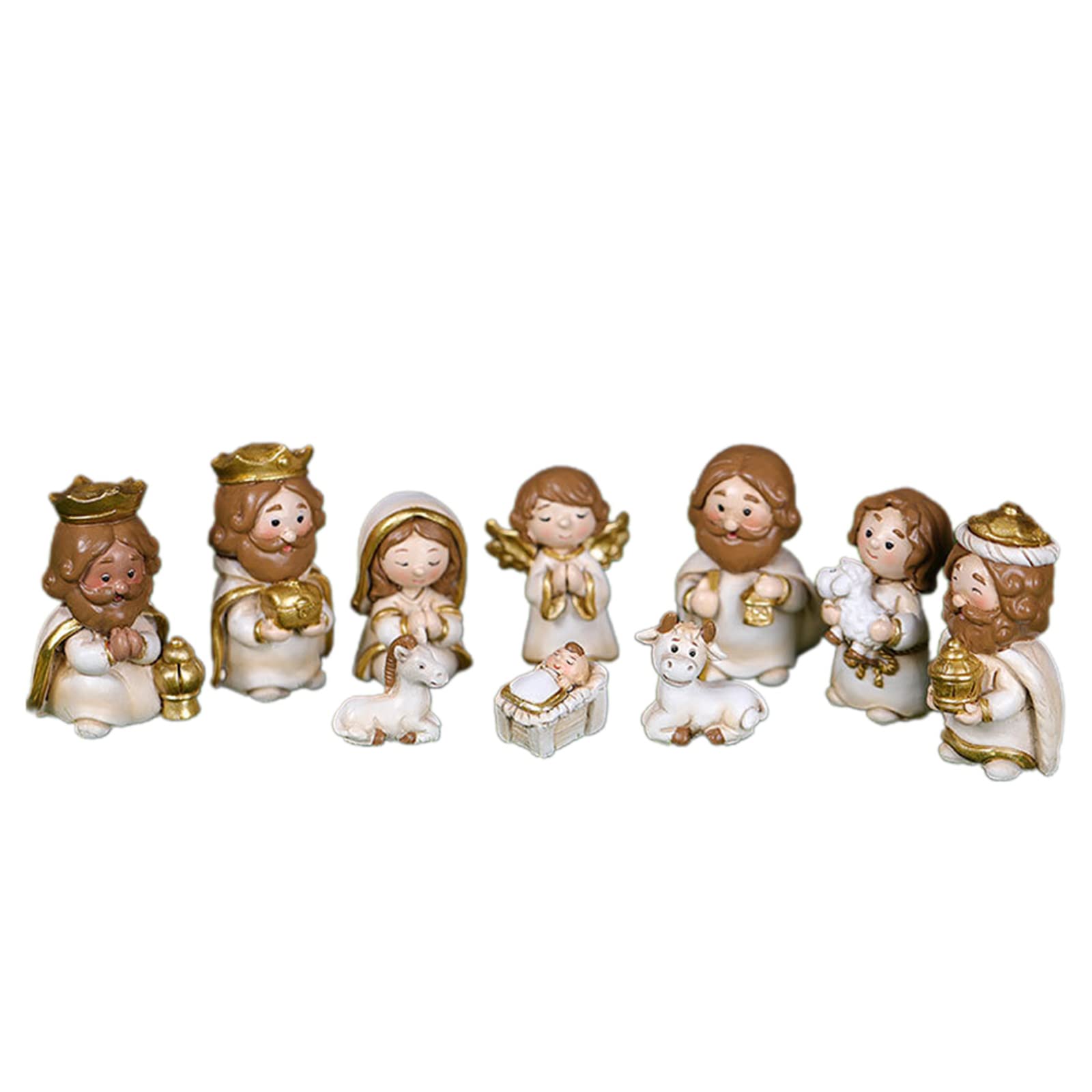 Kalttoy White Christmas Manger Decoration Set Holy Family Sculpture Religion For Catholic Decoration Gift Christmas Manger Nativity Set