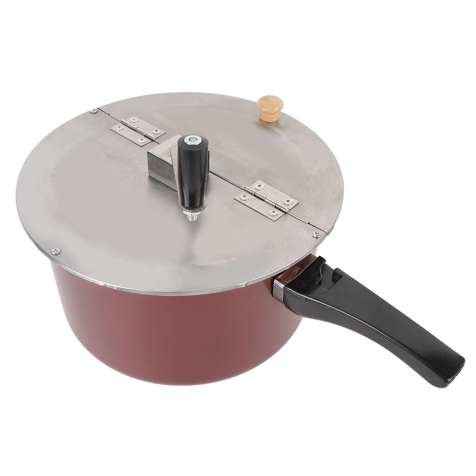 Pochocler de acero inoxidable, máquina de palomitas de maíz manual, máquina de palomitas caseras con mango de madera para estufa de gas y cocina de inducción, aperitivo compacto