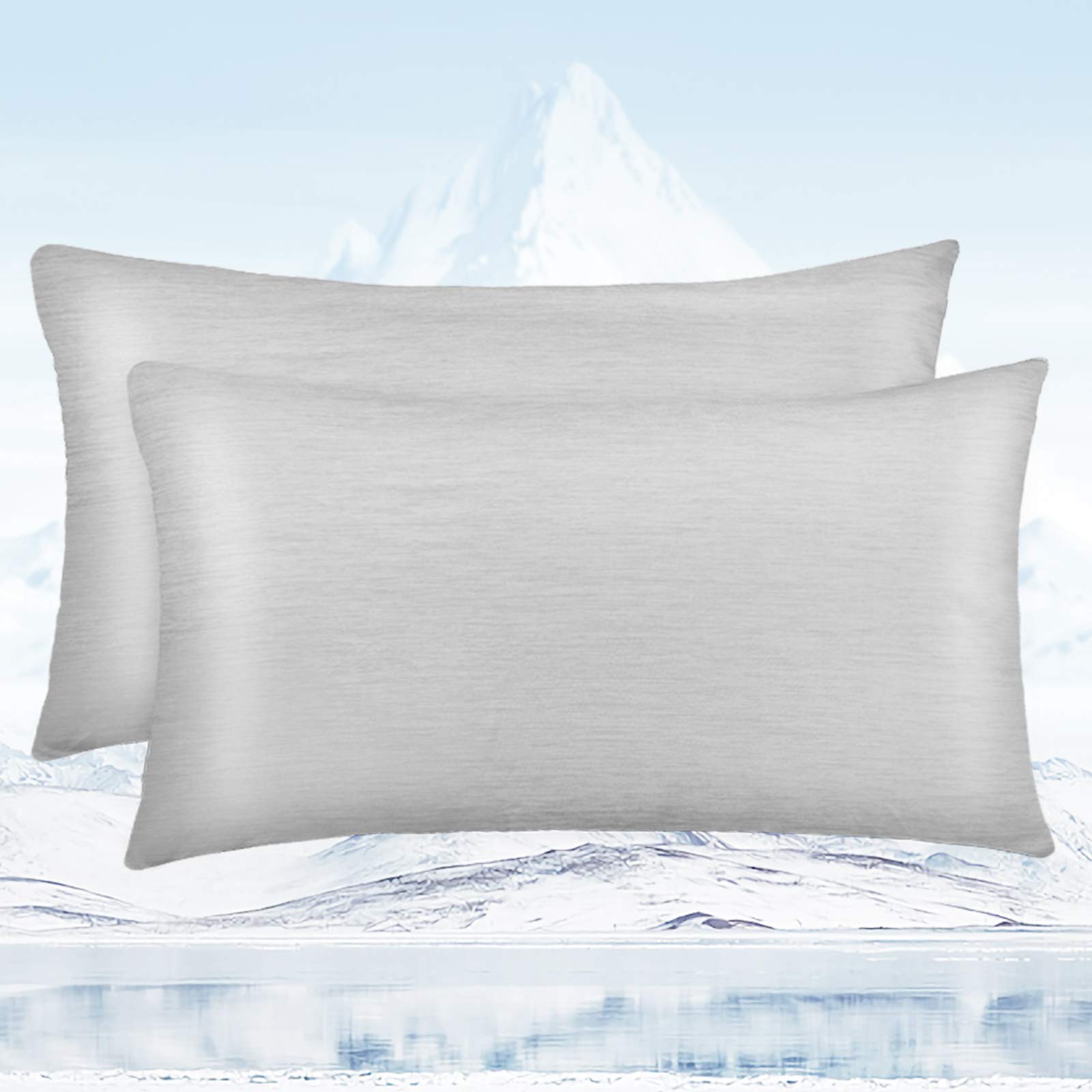 Avoalre 40x80 Kühlkissenbezüge Q-Max > 0,5, ARC-Chill 3.0 Kühlfaser, Doppelseitiges Design, ÖKO Kissenhülle mit Reißverschluss, antistatische Kopfkissenbezug für Sofa, Wohnzimmer/Schlafzimmer