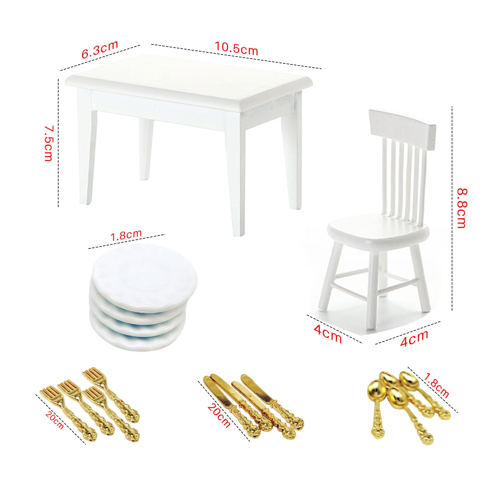Toyvian Accessori Miniatura Per Casa Delle Bambole – Sedia E Tavolo Fantasioso, 7,2 Cm, Colore Cachi