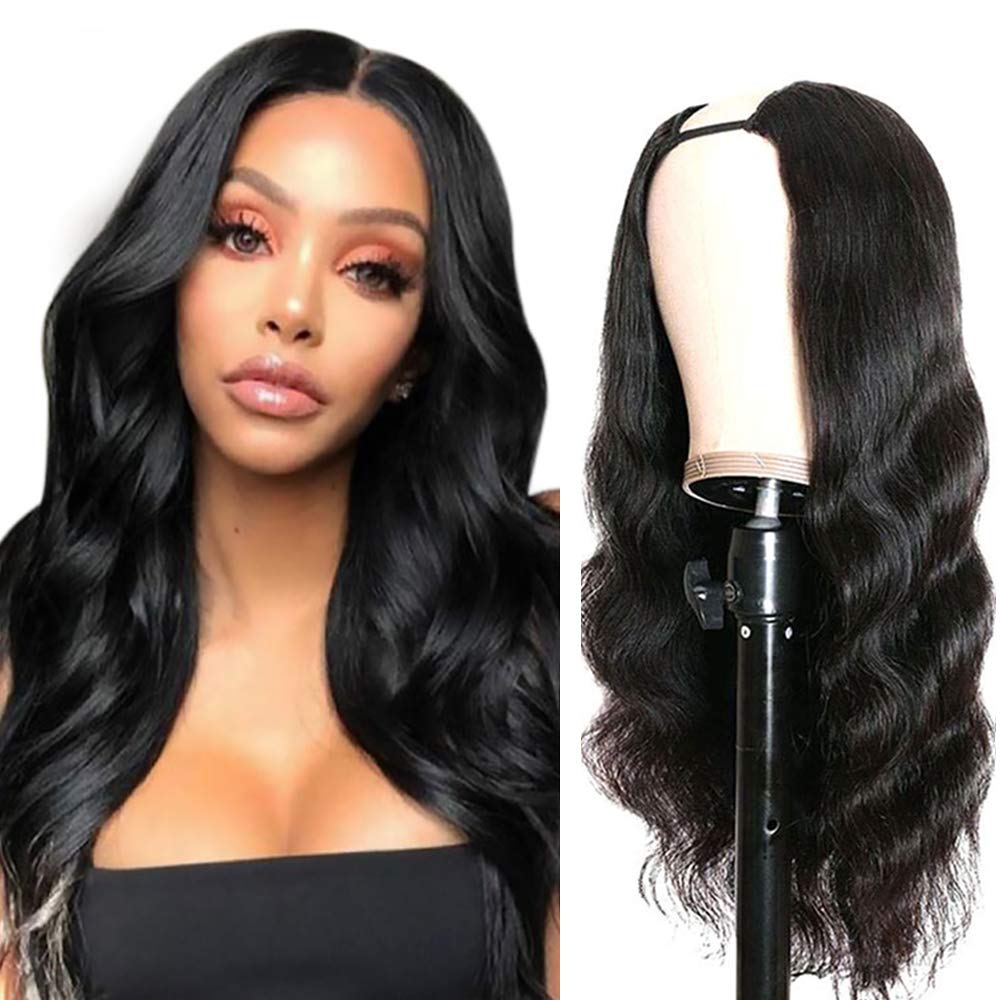 U Part Wig Human Hair for Black Women 10A Remy Brazilian