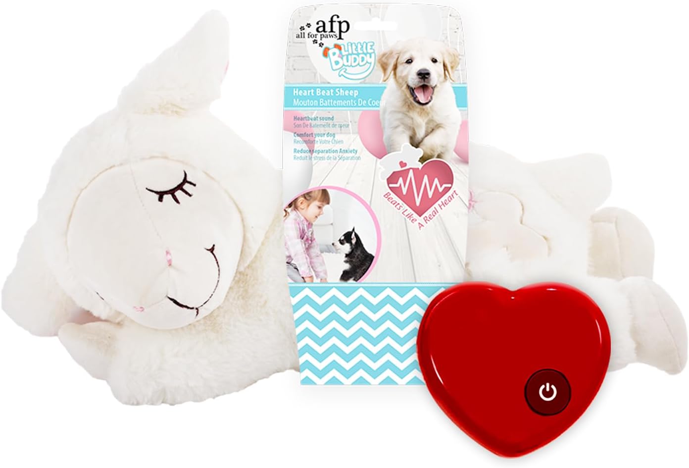 ALL for PAWS Heartbeat Dog Toy,Dog Anxiety Relief,Sheep Stuffed Dog