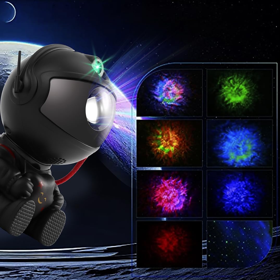 Astronaut Galaxy Projector Lamp Stand Star Projector Night Light with Timer,Remote Control and 360 Adjustable Design Universe Nebule Projectors, for Kids Adults Bedroom Living Room(Black)