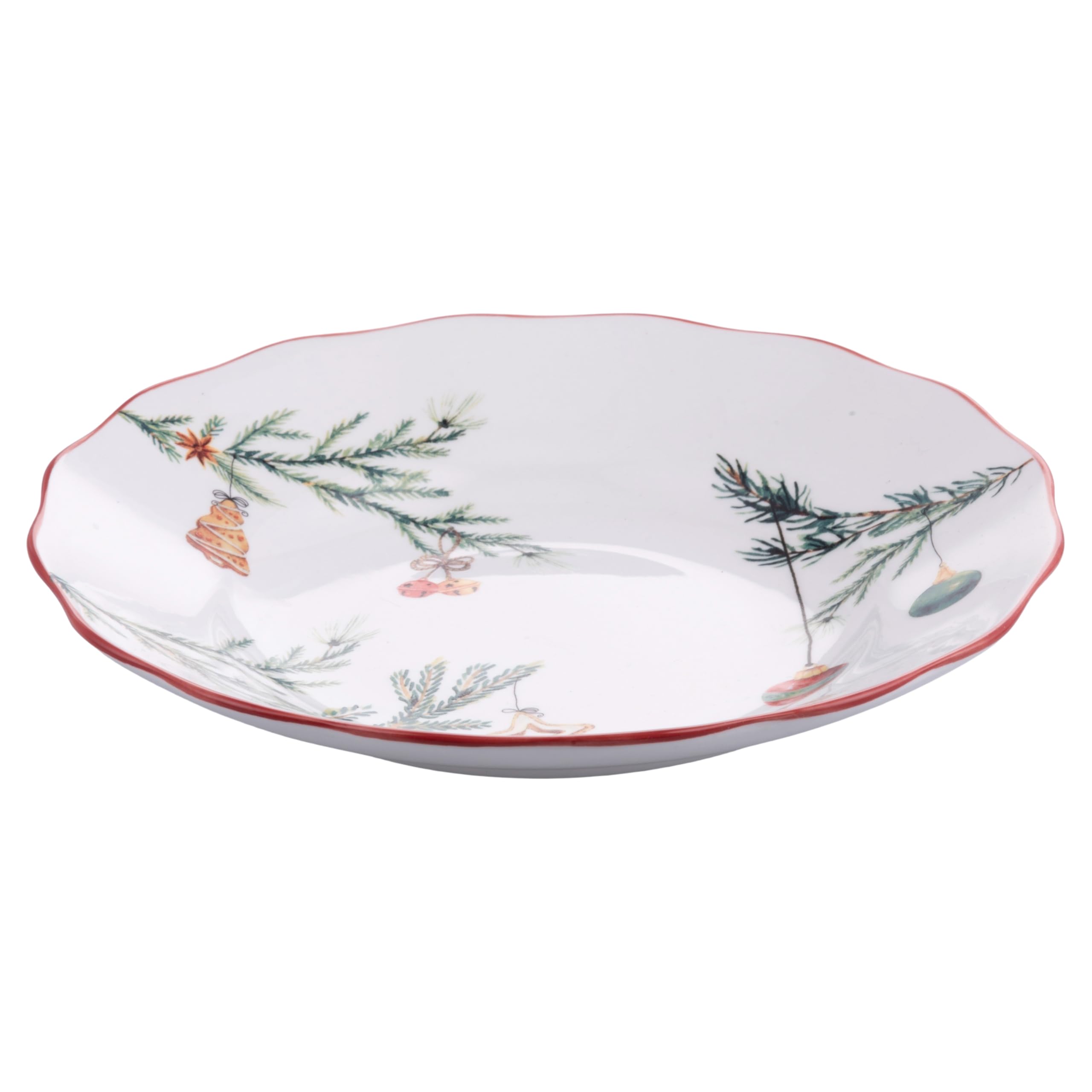Set of 6 Porcelain Soup Plates 22.5 cm Christmas Decoration