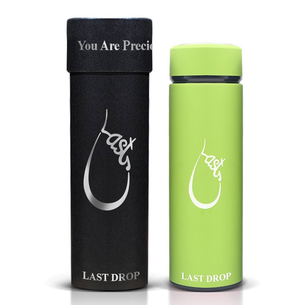 Last Drop Stylish Water Bottle---the best vacuum insulated water bottle coffee mug made from stainless steel16oz double wall matte color leak-resistant keep cold for 24hrs and hot for 12hrs
