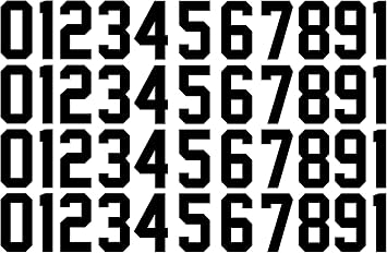 44 Pieces 8 Inch Iron on Transfers Numbers T-Shirt Heat Transfer 0 to 9 Jersey Number for Sports T-Shirt Jersey (44 Pcs Black)