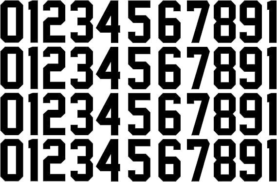 44 Pieces 8 Inch Iron on Transfers Numbers T-Shirt Heat Transfer 0 to 9 Jersey Number for Sports T-Shirt Jersey (44 Pcs Black)