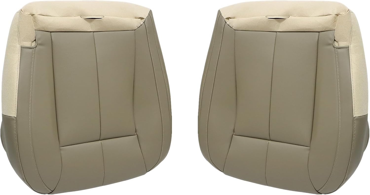 NLQR Front Driver and Passenger Side Bottom Replacement Seat Covers Tan Microfiber Leather Compatible with Jeep Grand Cherokee 1999 2000 2001 2002 2003 2004