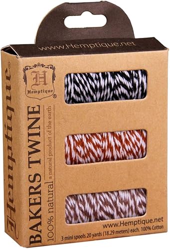 Miniatura 6 de Hemptique - Cordón de algodón 100 % natural de 0.039in para panadería, número 1, paquete de de 3
