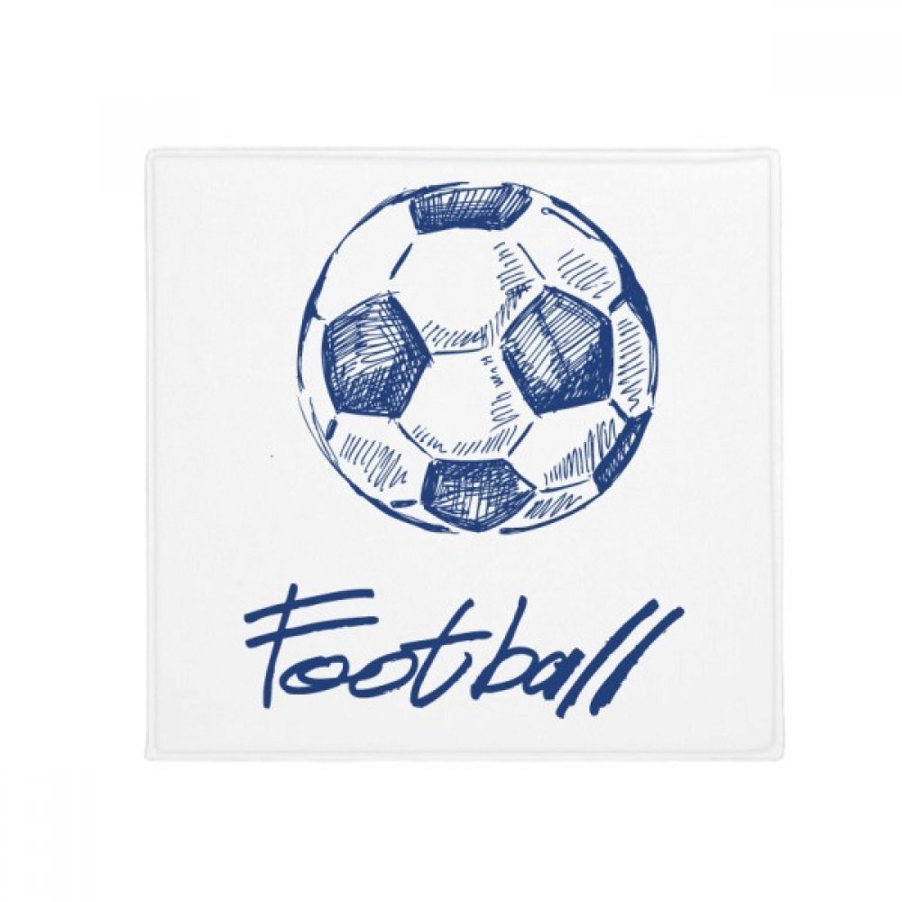 Tapis de sol football bleu canard antidérapant lavable pour chambre enfant