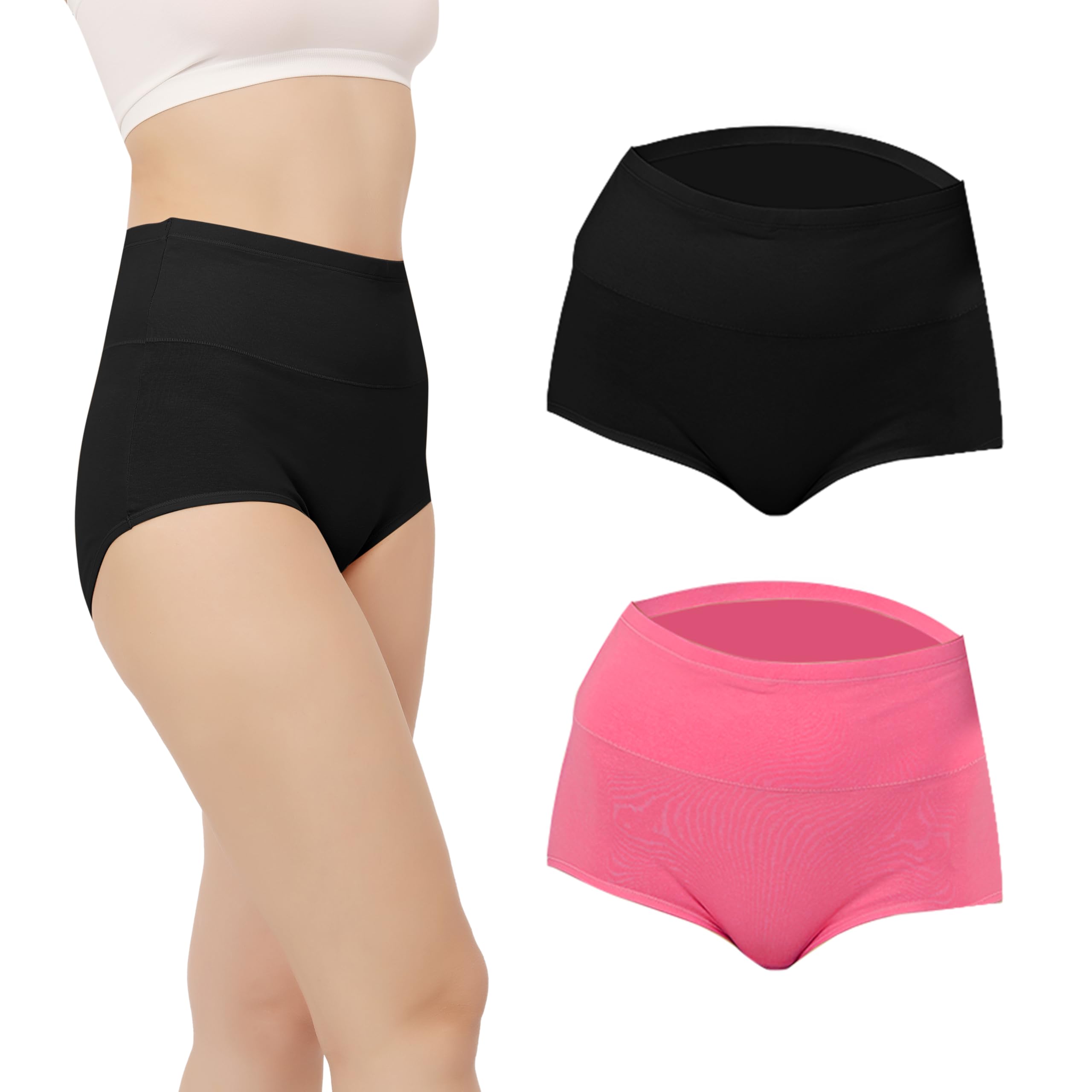 fabluk Pack of 2 High Waist Cotton Tummy Tucker Panty - Comfortable, Breathable, Seamless Shapewear with Full Coverage, Slimming Effect, and Soft Stretch Fabric-picture-13
