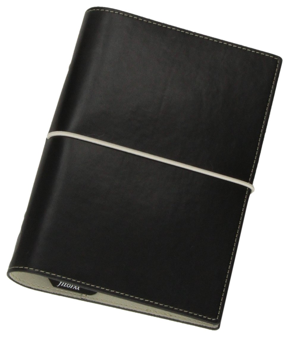 Filofax Domino Persönlicher Organiser Gummibandverschluss nachfüllbar 95 x 171 mm schwarz