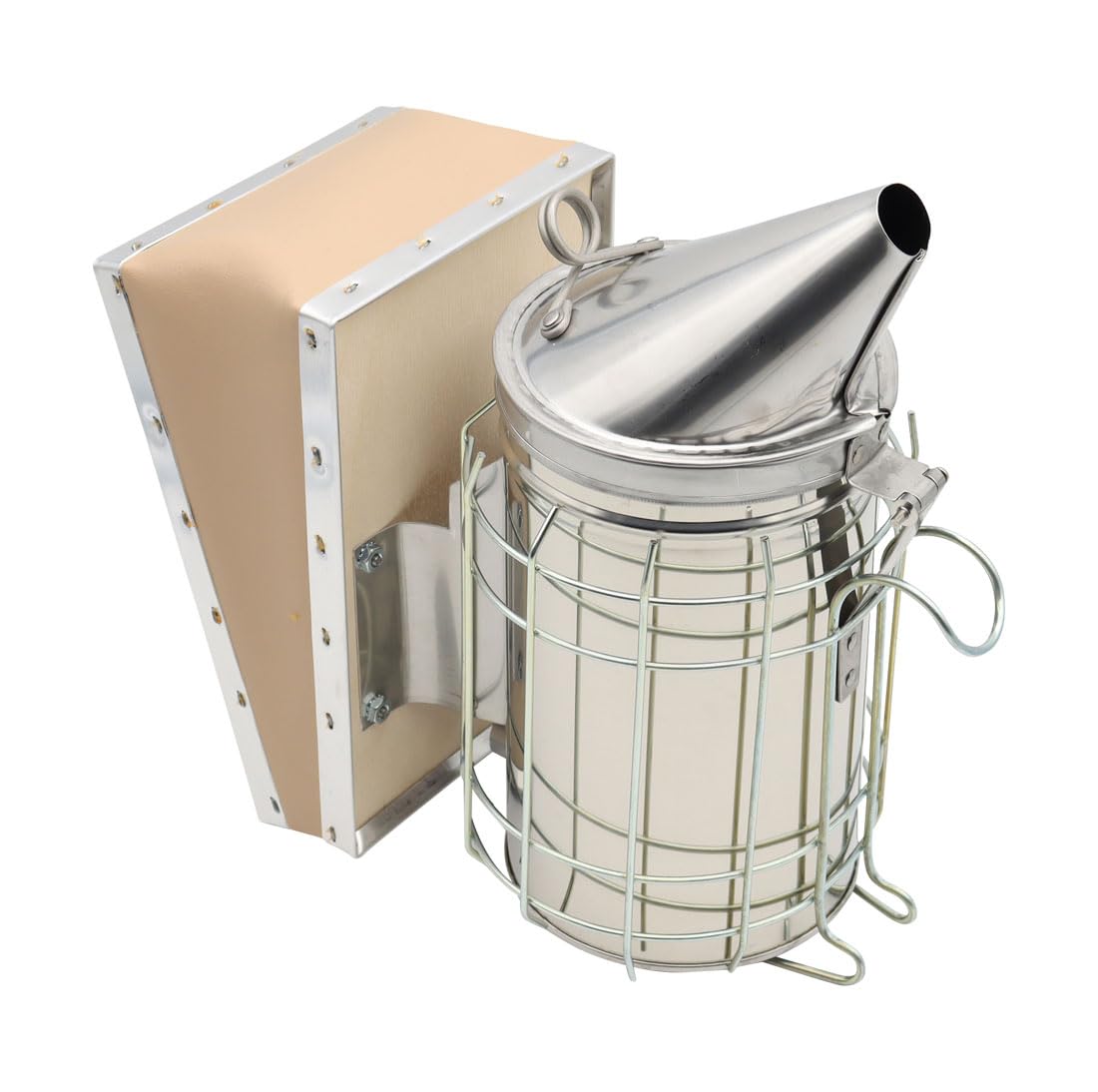 Dadant Smoker Standard für Imker aus Edelstahl (Original) Robuster Bienen Smoker mit Schutzgitter & Blasebalg für effektive Rauchentwicklung