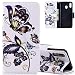 Produktbild Galaxy A50 Hülle,Für Samsung Galaxy A50 Hülle Handyhülle Leder Blume Schmetterling Flip Case PU Leder Cover Magnet Schutzhülle Tasche Ständer Handytasche für Samsung Galaxy A50,BF Dark Butterfly