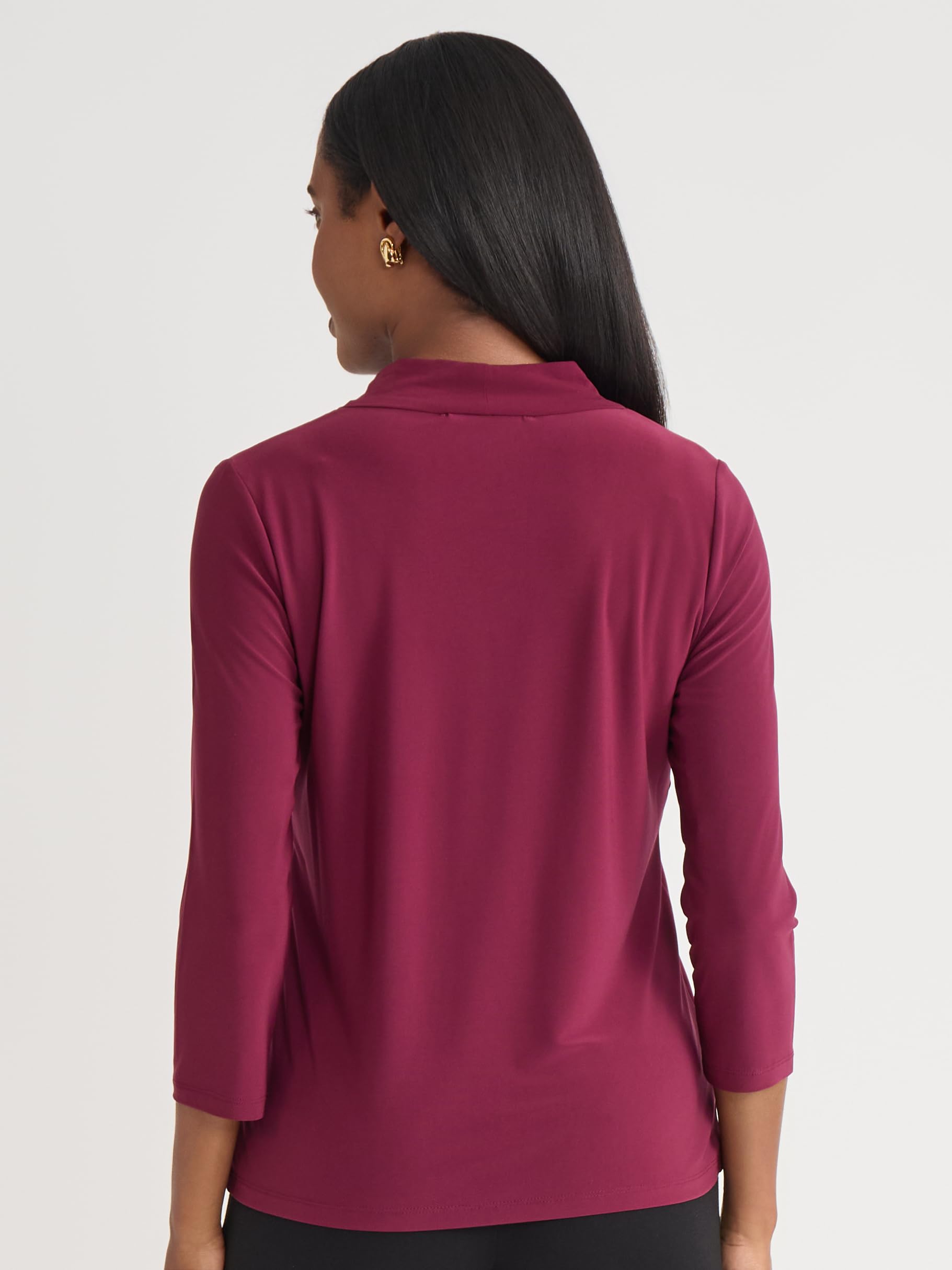 Kasper Women's 3/4 Sleeve Knot Front Top