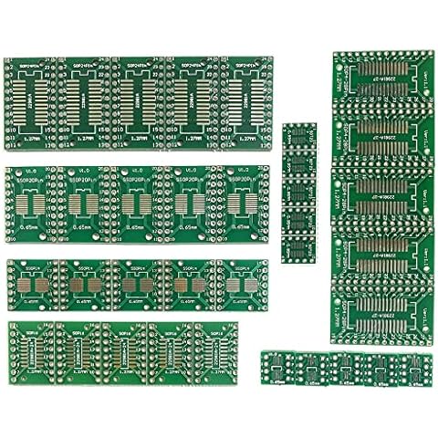 Cermant 35pcs 7 Values PCB Proto Boards SMD to DIP Adapter Plate Converter SOP SSOP TSSOP SOP 8 MSOP 10 SOP 14 SOP 16 SOP 20 SOP 24 SOP 28 Cover