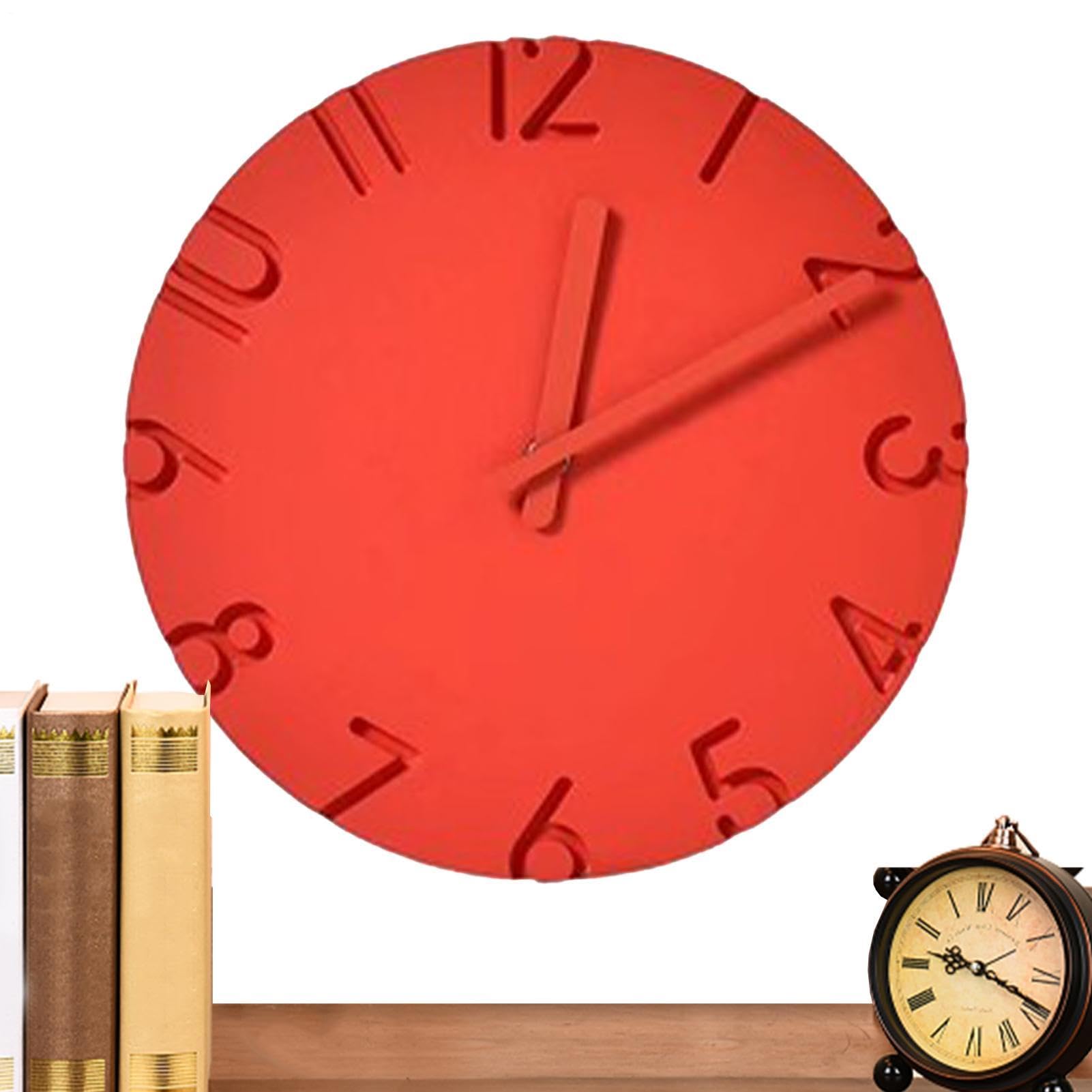 Horloge murale sans tic-tac 30 centimètres effet ciment anti-bruit