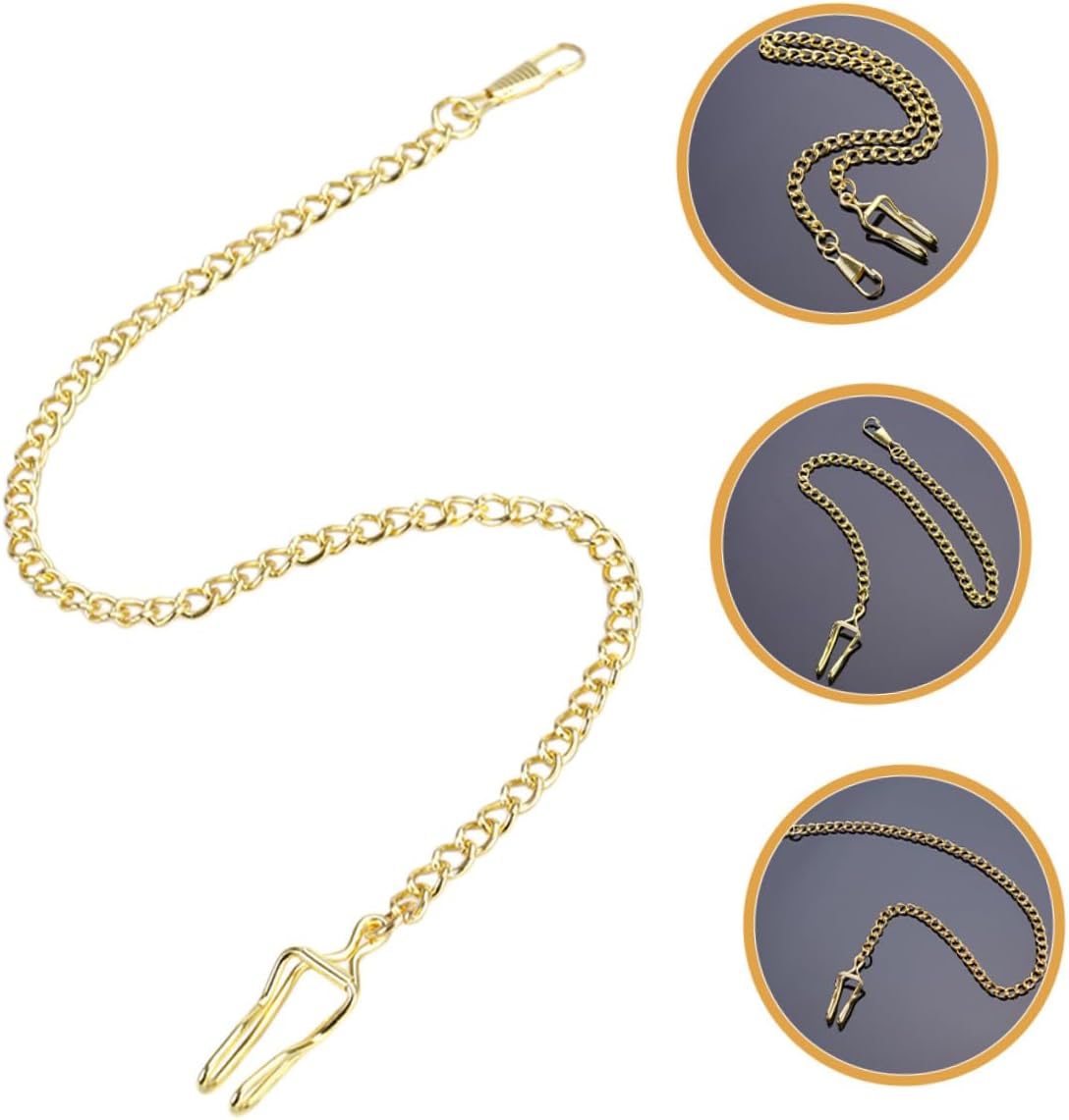 2pcs Adjustable Pocket Watch Chains for Men and Women Elegant Waistcoat and Suit Clip Fob Chains with Fine Craftsmanship Fits Various Pocket Watch