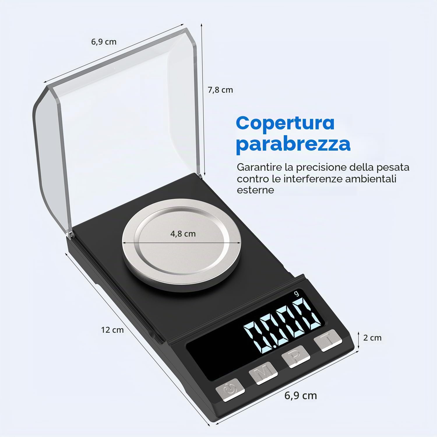 Ricaricabile tramite USB 100 g/0.001 g Bilancia di precisione Milligrammi Bilancia da tasca Bilance di gioielli, Bilancia da cucina Apply to Weighing La Polvere,Gioielli, Oro Tasca con peso di