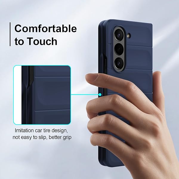 Case for Samsung Galaxy Z Fold 5, Hard PC Slim Fit Bumper Case, Anti-Scratch Shockproof Protective Phone Cover, Blue - 3