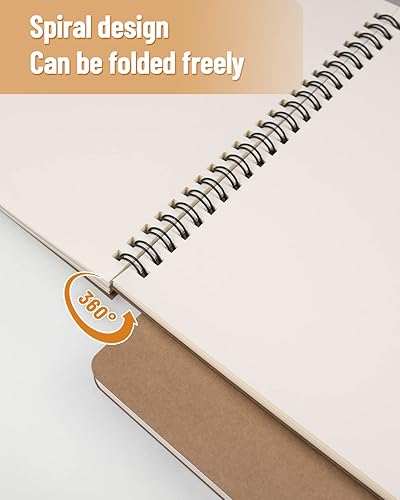 Miniatura 4 de Cuadernos A5 en espiral de tapa blanda en blanco, paquete de 2, cuadernos de bocetos sin forro, bloc de notas de viaje, planificador de notas para