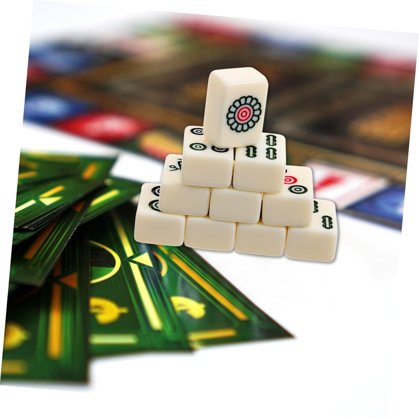 UPKOCH Kleiner Mahjong Satz Tragbares Kleiner Mahjong Reisespiel mit Aufbewahrungsbox für Familie Camping und Freizeit