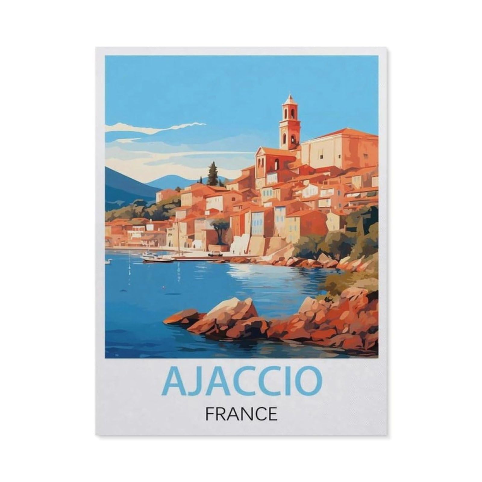 Funny Bathroom Wall Decor Signs，Ajaccio France(20x30cm）