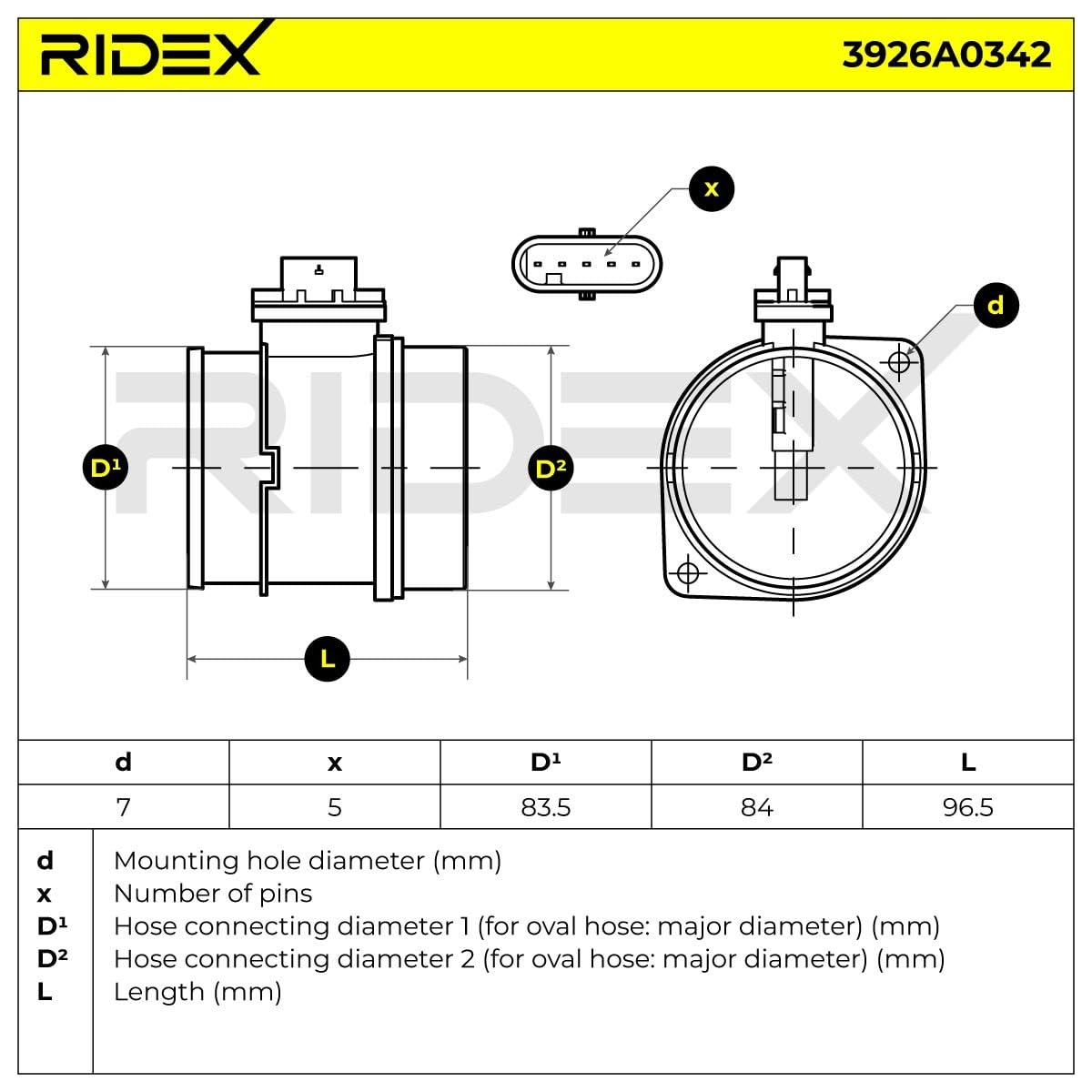 RIDEX 3926A0342 Debimetro