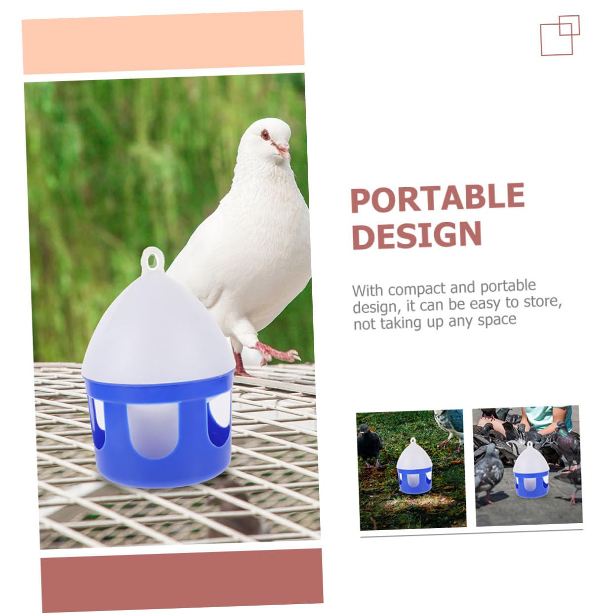 Abreuvoir Portable pour Oiseaux 2 Pièces, PVC, 2 L, Réutilisable