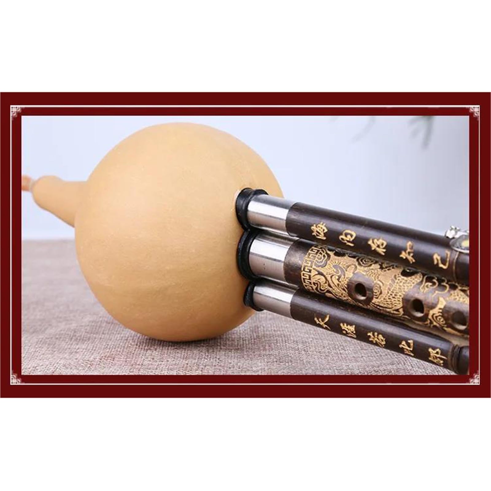 Hulusi Instrument Chinesische Handgefertigte Traditionelle Hulusi Mit Chinesischer Knoten-Kürbisflöte Mit Etui