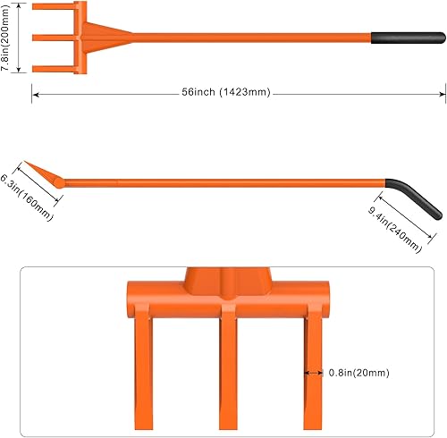 Miniatura 6 de Dolibest Barra de demo de 56 pulgadas, barra de demo de 3 dientes, barra de palanca de acero resistente para demolición, mango de acero totalmente