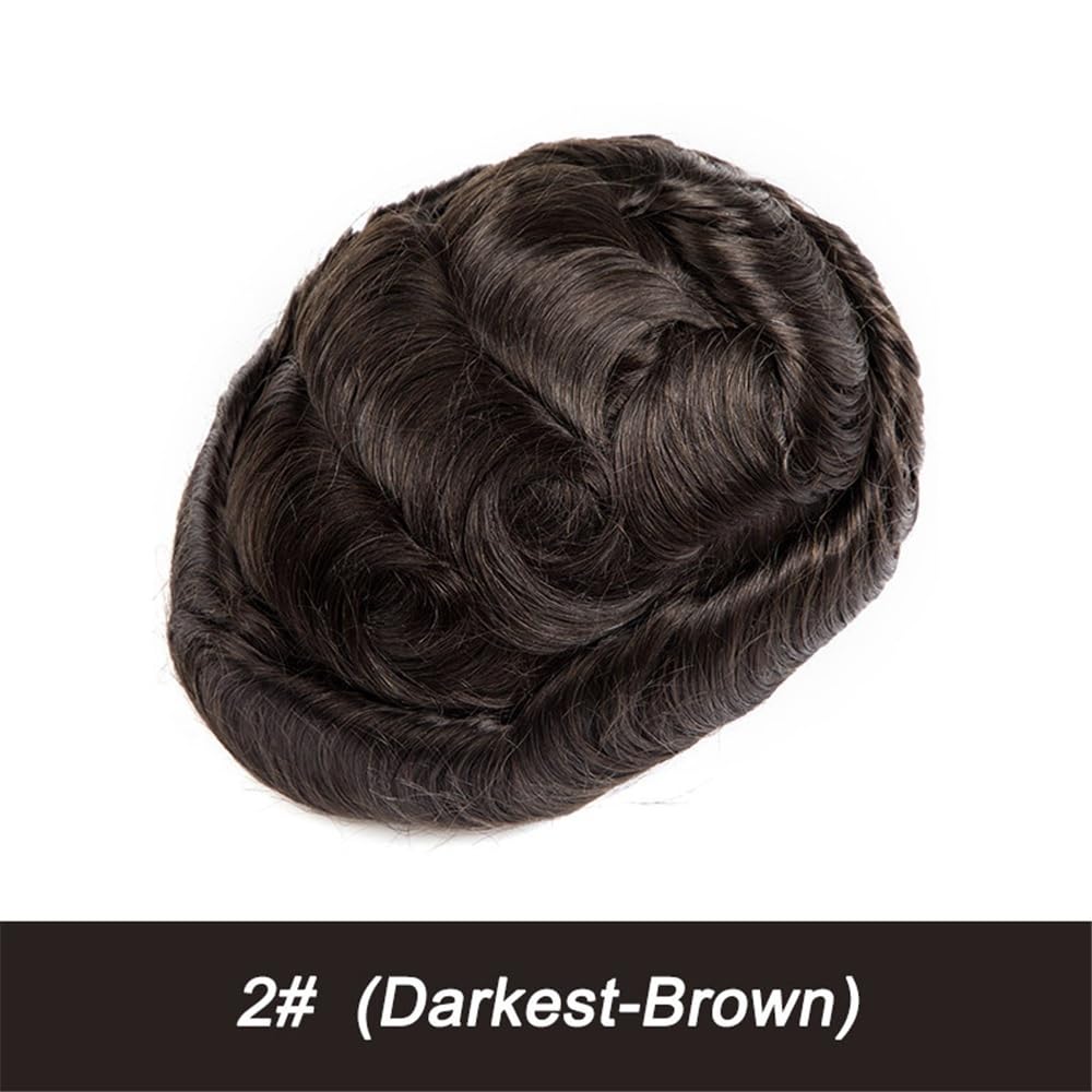 Tupecik męski Proteza włosów dla mężczyzn 6" Twist Crochet Braids Wstrzykiwana pełna skóra ludzkich Tupet dredów Treski(2#,6x8)