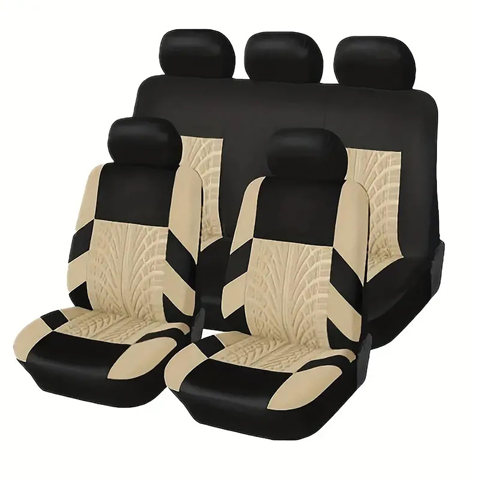 Car Seat Cover Set, Compatible for Skoda Karoq 2017-2022, Full Protection of Seats, Interiors (5 Seats), 3-Beige