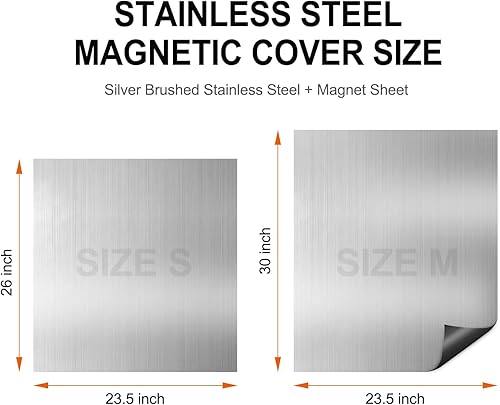 Miniatura 6 de Cubierta magnética plateada de acero inoxidable cepillado para lavavajillas, calcomanía decorativa para panel de electrodomésticos de cocina,