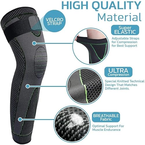 Luobo Tourmaline Acupressure Self-Heating Knee Sleeves, Mugwort Acupressure Shaping Knee Pads, Wormwood Self-Heating Knee Pads For Men And Women (Black) (L) #TOP3