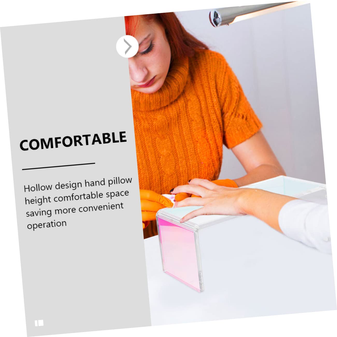 Cuscinetto Manicure Acrilico Bianco, Poggia Mani per Polso | Uso Salone e Manicure, Supporto Stabile del Polso, Portatile e Comodo, Protegge Piano da Polvere