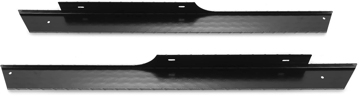 Kojem Black Aluminum Rocker Panel Compatible with 1994-2013 EZGO TXT Golf Cart Pair Powder Coated Black Side Diamond Plate Cover