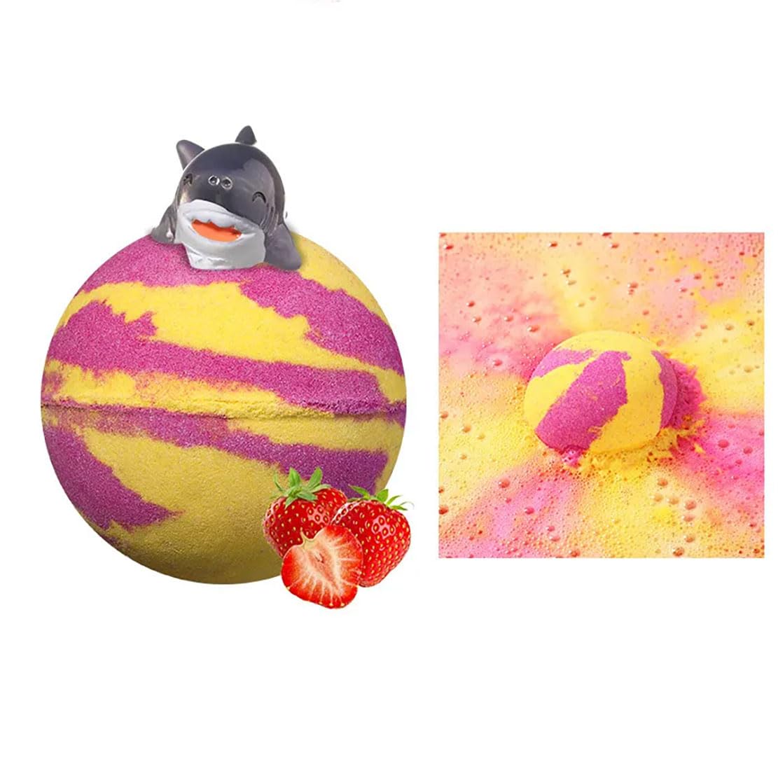 Seychelles Bubble Bath Bomb with Toys Inside, Creates Froth & Bubbles, Safe Kids Age 2+ (Set of 6 Bath Bombs)