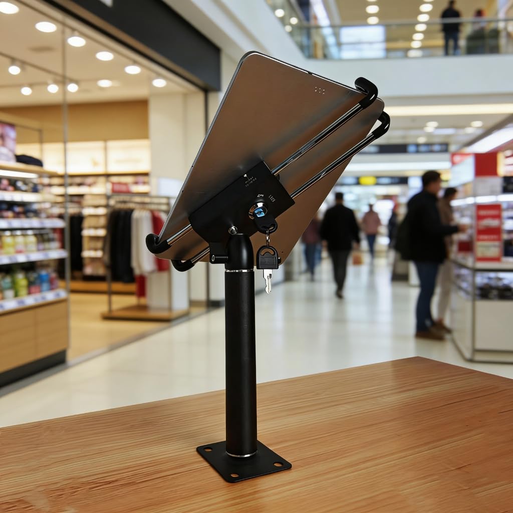 Supporto per tablet con serratura girevole a 360 gradi ad angolo desktop portatile