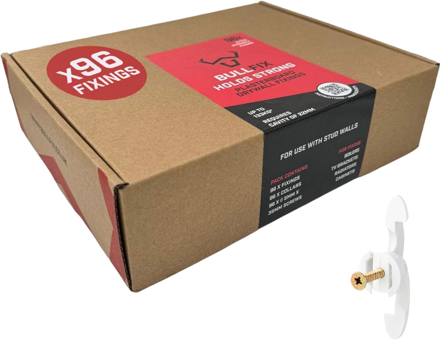 Bullfix Extra Heavy Duty Plasterboard Fixings Pack Of 96 from B&Q