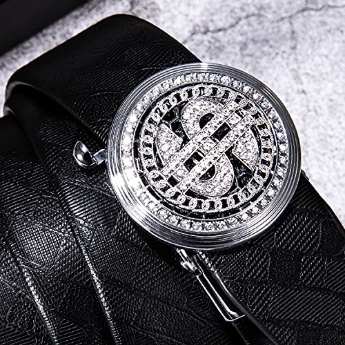 Image of Dubulle Men's Ratchet Belt Gold /Black /Red /Green /Blue /White Automatic Buckle Business Casual Belt Gift - Adjustable Fit