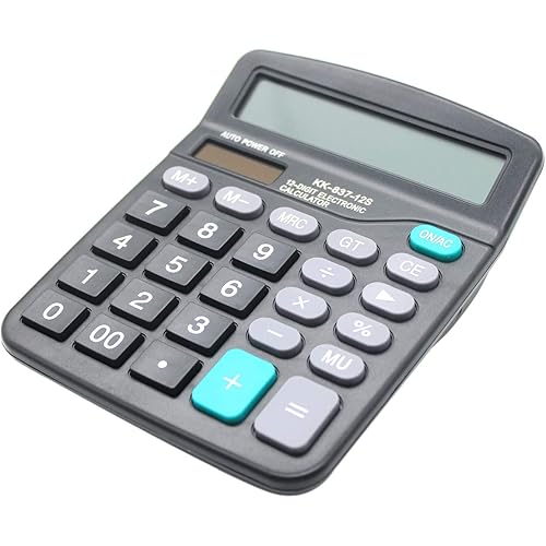 Desk Calculator, 12-Digit Solar Battery Office Calculator with Large LCD Display Big Sensitive Button, Dual Power Desktop Calculators