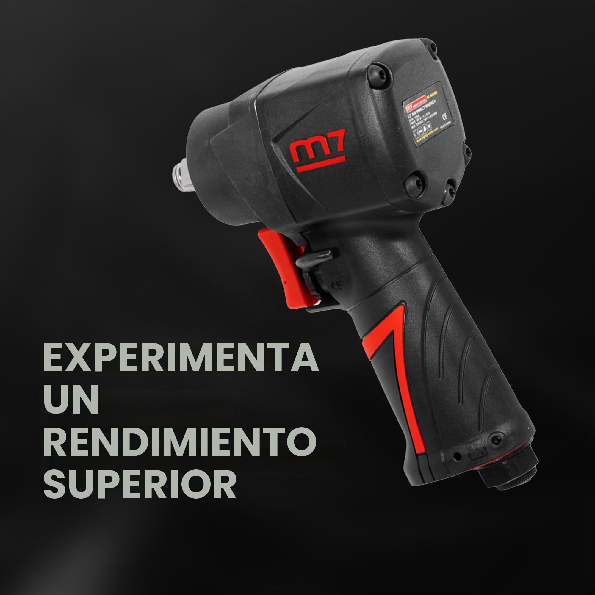 M7 Llave de impacto de aire compacta de 1/2 pulgada con martillo doble NC-4232Q herramienta industrial, motocicleta y automotriz, destornillador de impacto con agarre de pistola, llave dinamométrica