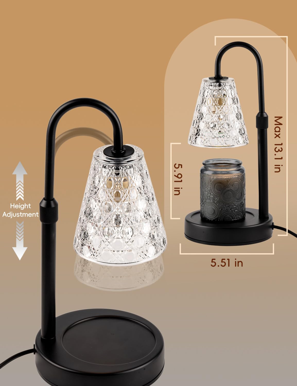 Scalda-candela, lampada con timer, dimmerabile, regalo di Natale e compleanno per donne, madri, regali di inaugurazione della casa, nuova casa, scaldacera per candele di vetro